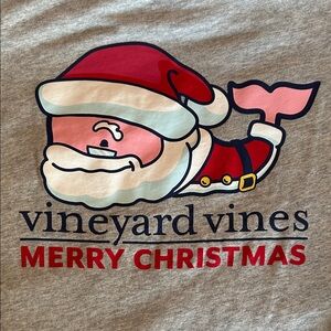 Vineyard Vines Gray Santa Whale Tee